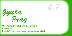 gyula pray business card